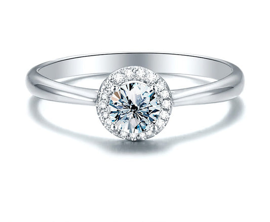 Klassischer Moissanite Silber Ring 3ct