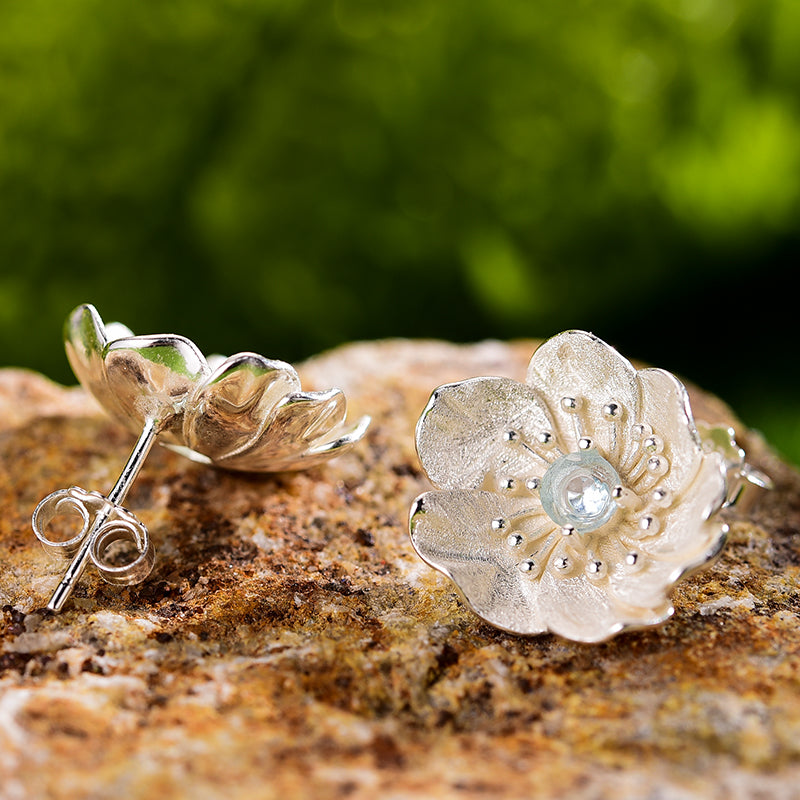 Anemone 925 Sterling Silber Ohrring