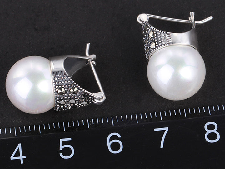 S925 Sterling Silber Ohrringe Perle