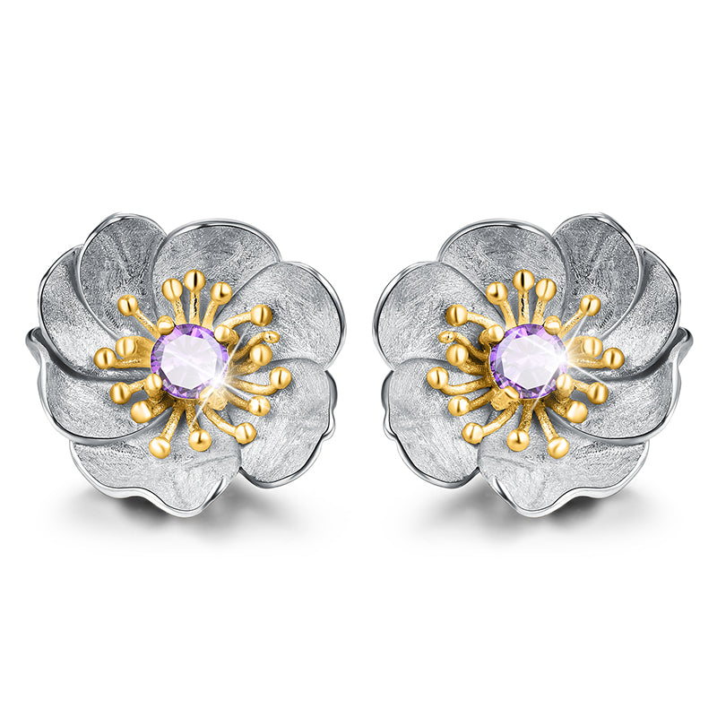 Anemone 925 Sterling Silber Ohrring