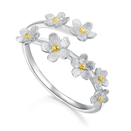 925 Sterling Silber Ring Blumen
