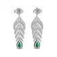 Luxus Silber Ohrringe, mit Labor-Emerald & 5A Zirkonia