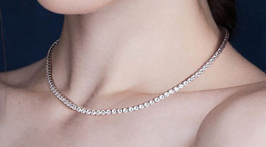 4mm Tennis Choker Halskette S925 Silber mit Zirkonia