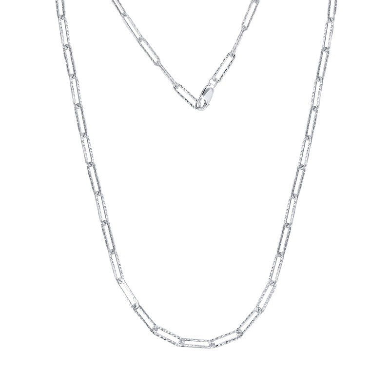 3,5mm Büroklammer Choker Halskette S925 Silber