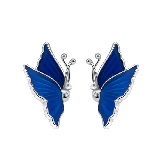 Modeschmuck 925 Sterling Silber vergoldete Ohrringe Schmetterlinge